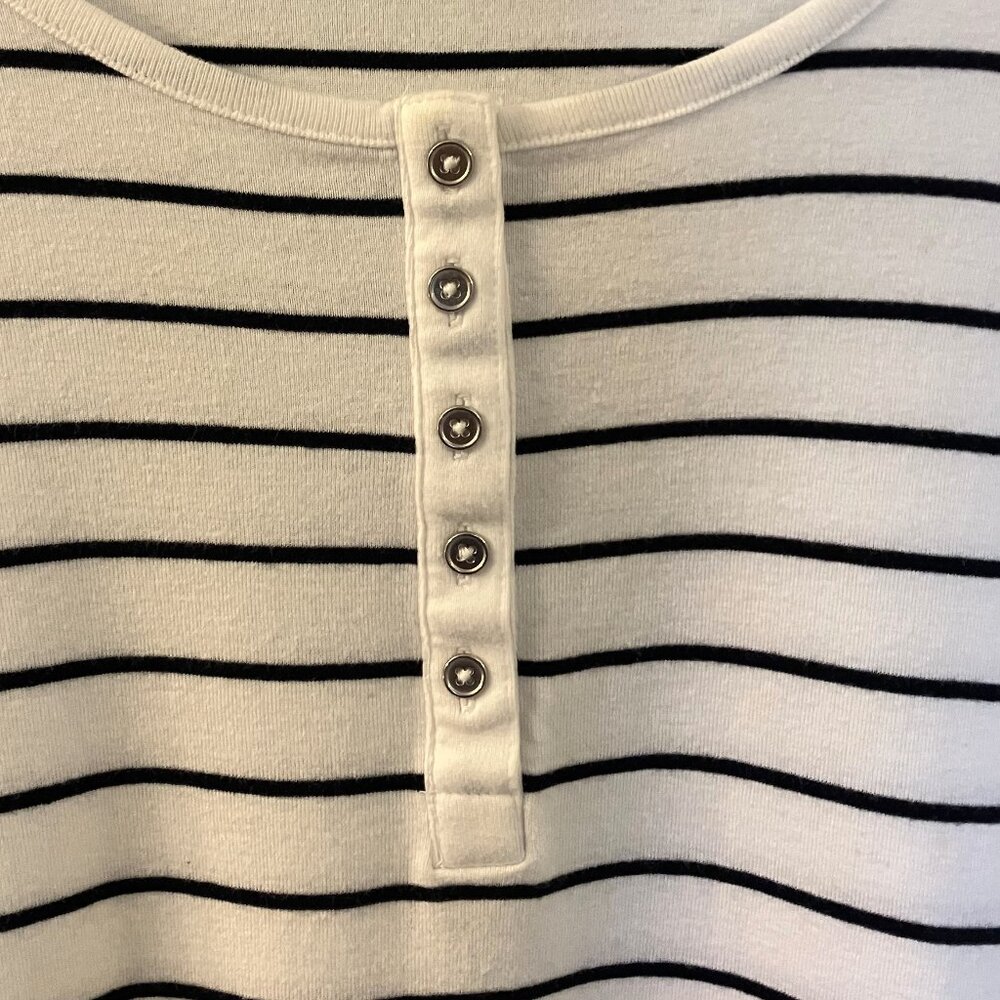 Croft & Barrow Classic Tee Black/White Stripes Size 1X - Picture 5 of 6